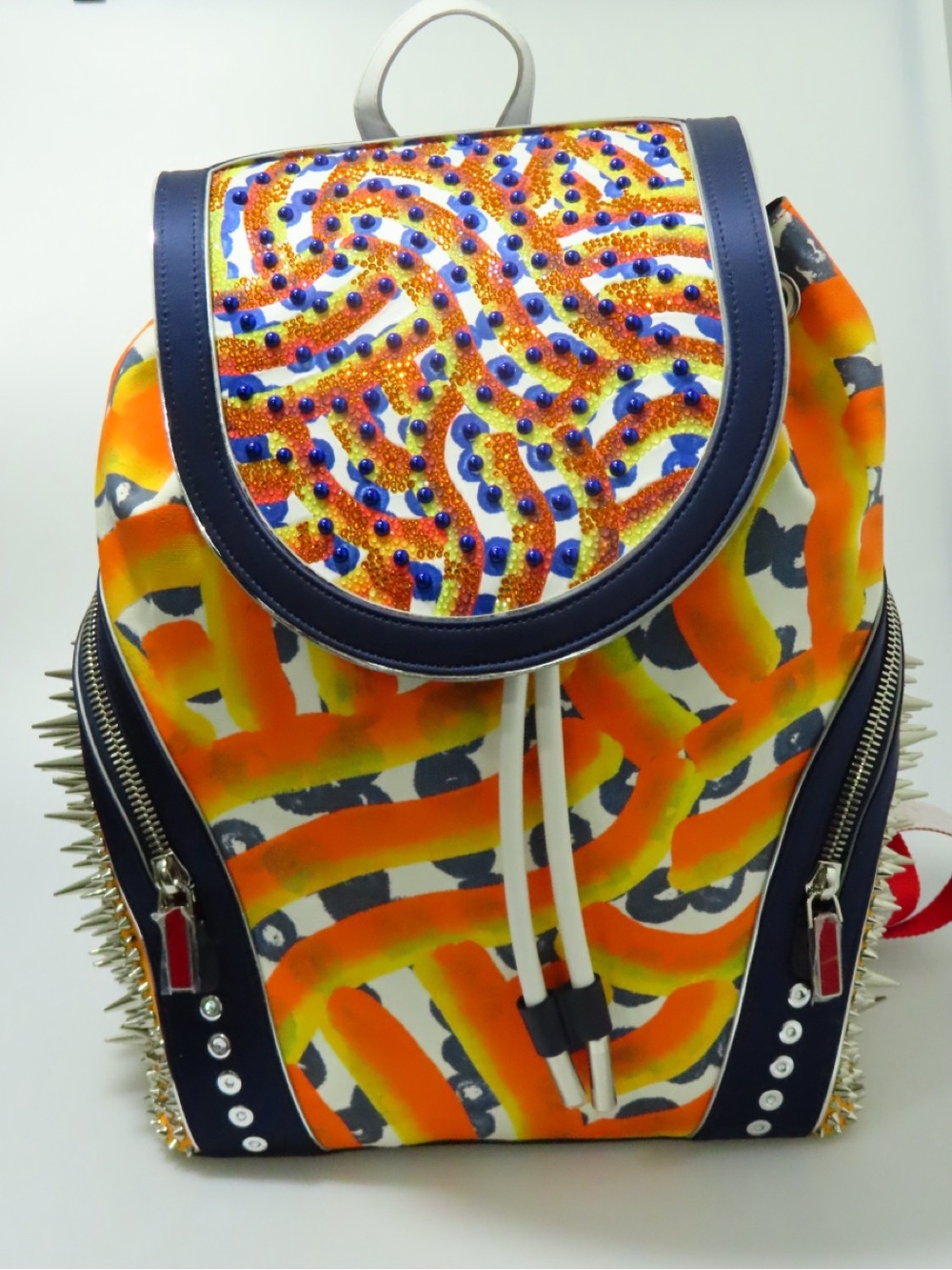 Christian Louboutin Otis Hope Carey Collection Backpack Orange Blue Multi